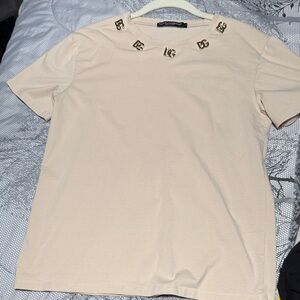 Dolce & Gabbana Beige Short Sleeve Top
